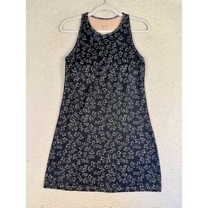 Terry Blue Cycling Sleeveless Mini Dress With Bicycle Pattern Medium Activewear